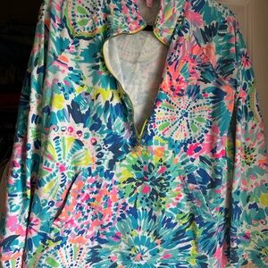 Lilly Pulitzer Floral Quarter-Zip Pullover